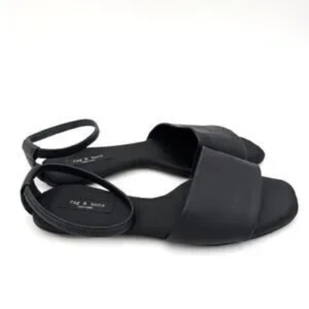 Rag & Bone Ellory Foldable Sandal Ankle Strap Women's Black Size US9.5 Size 41 - Picture 2 of 10
